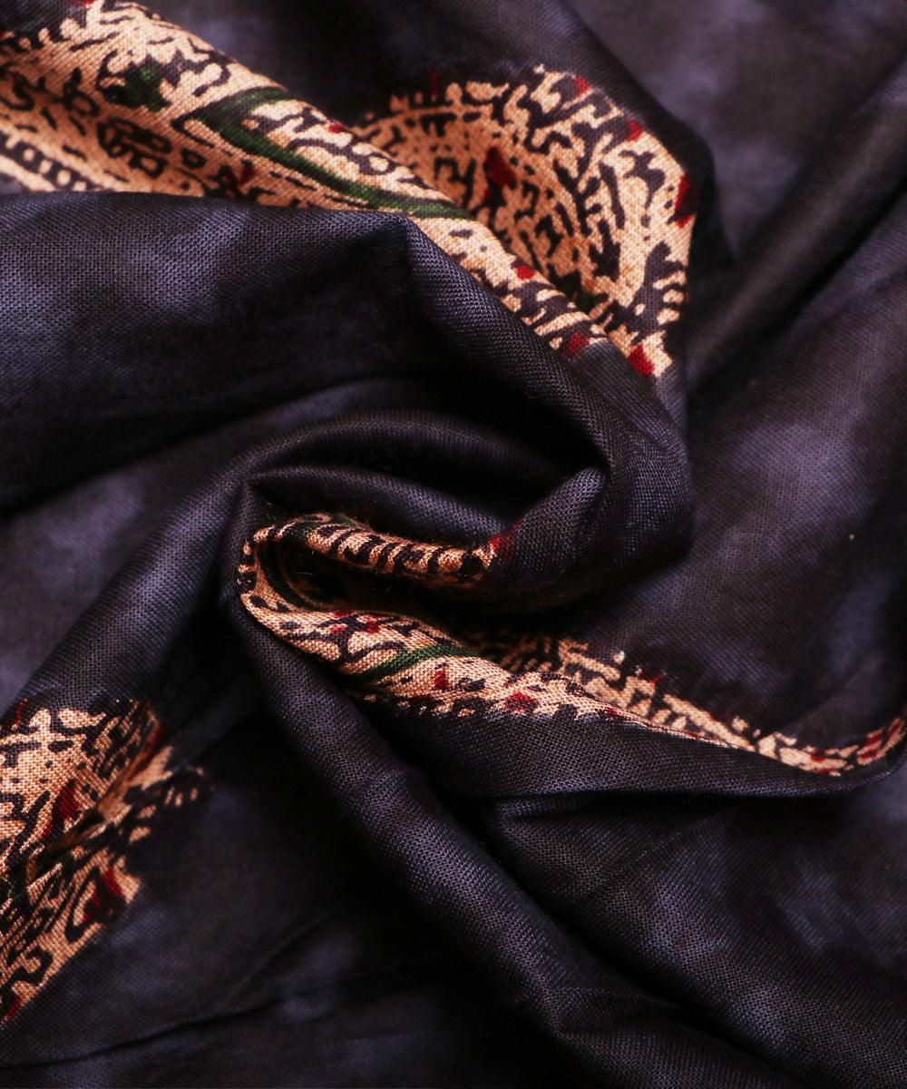 teal paisley foil print rayon fabric