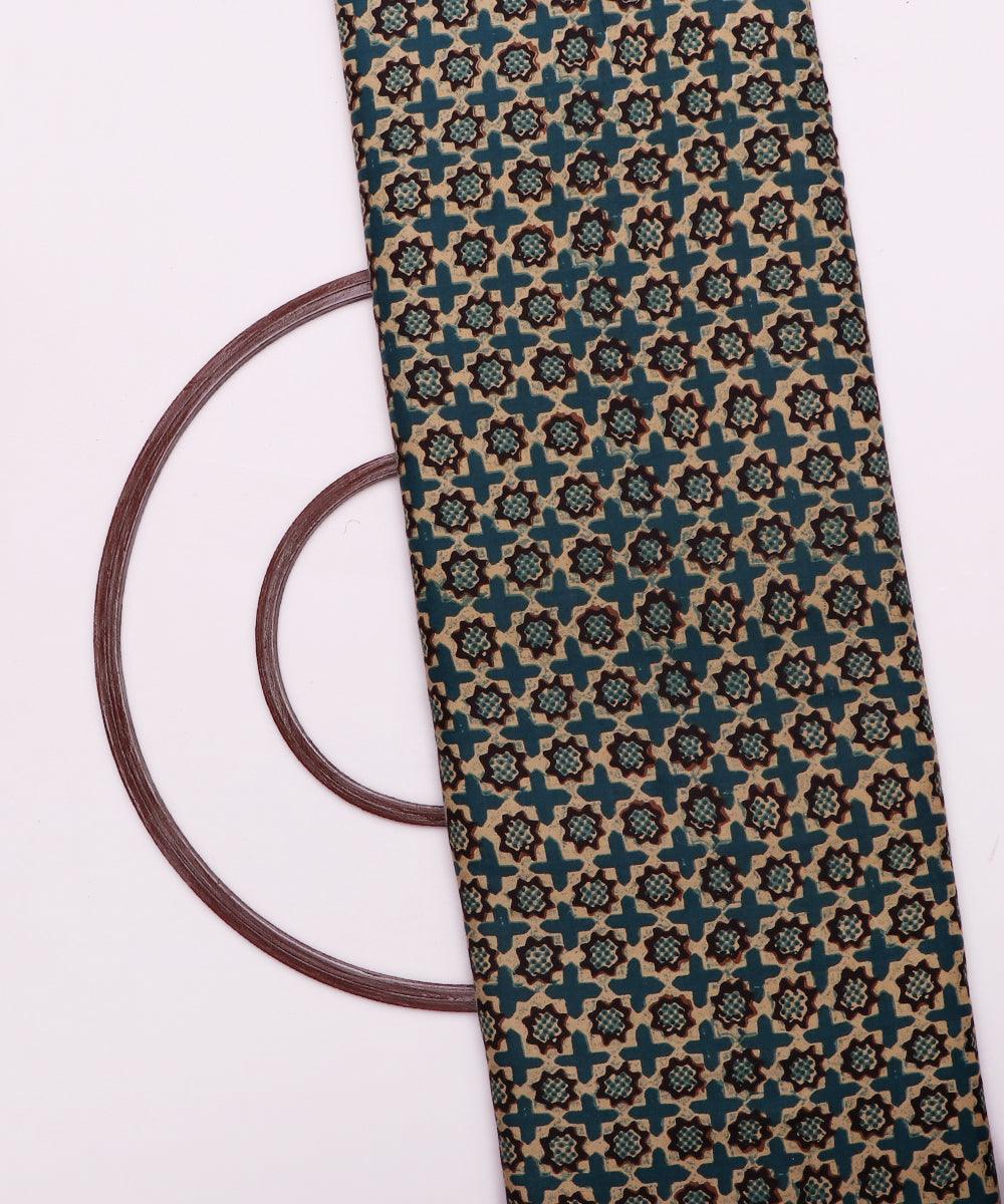 turquoise geometric print rayon fabric