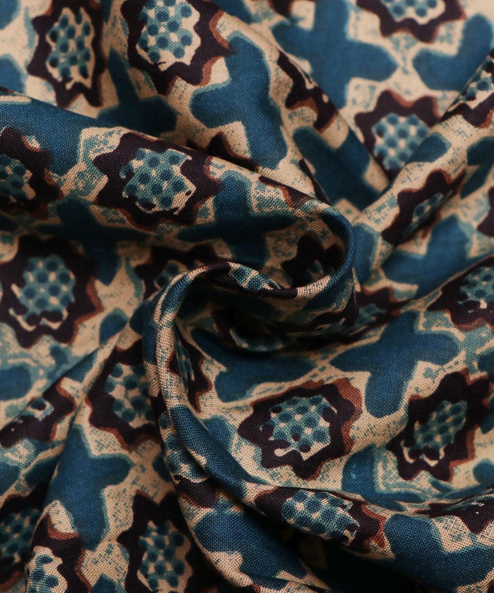 turquoise geometric print rayon fabric