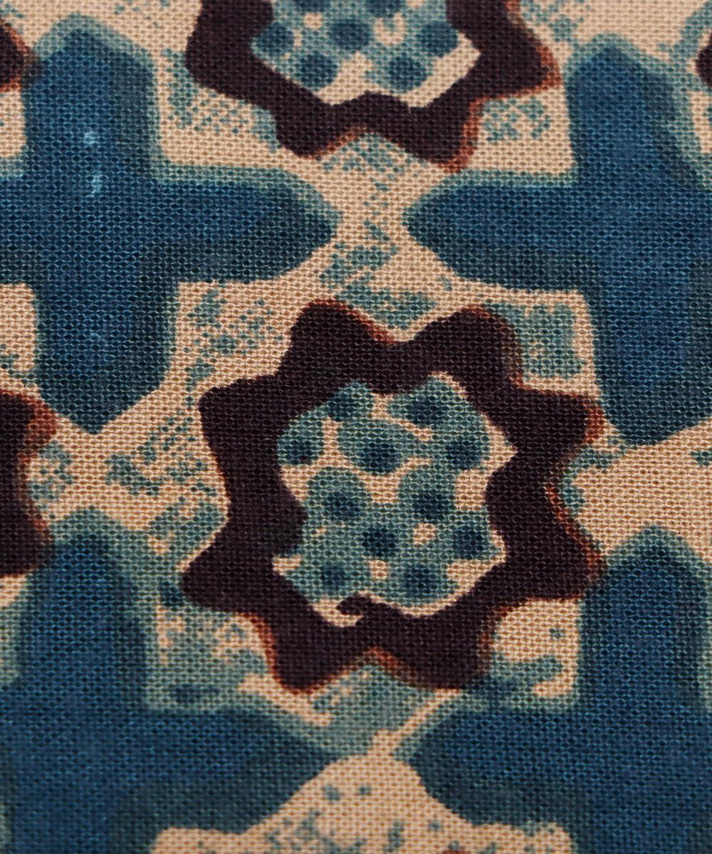 turquoise geometric print rayon fabric