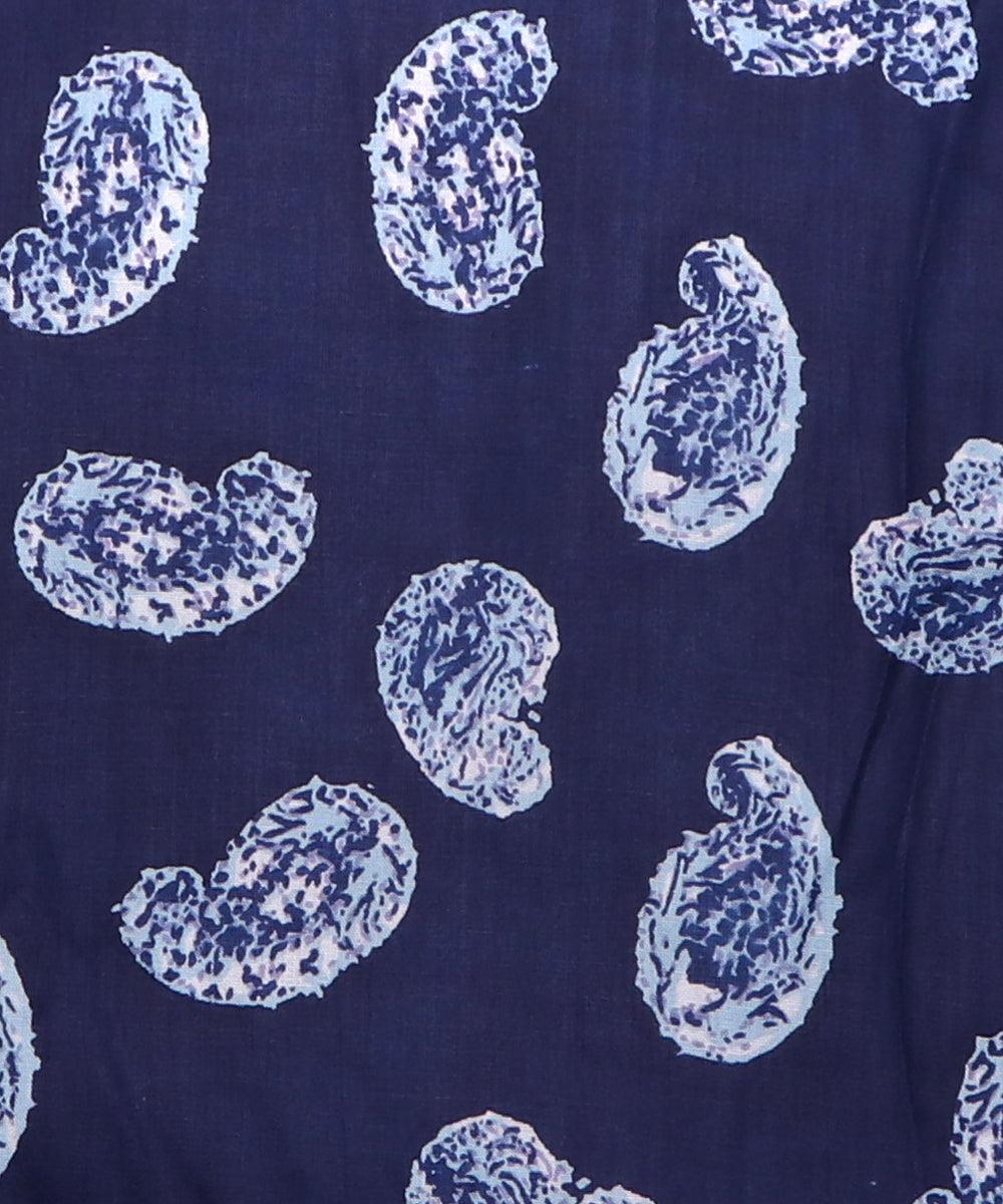 navy blue paisley print rayon fabric
