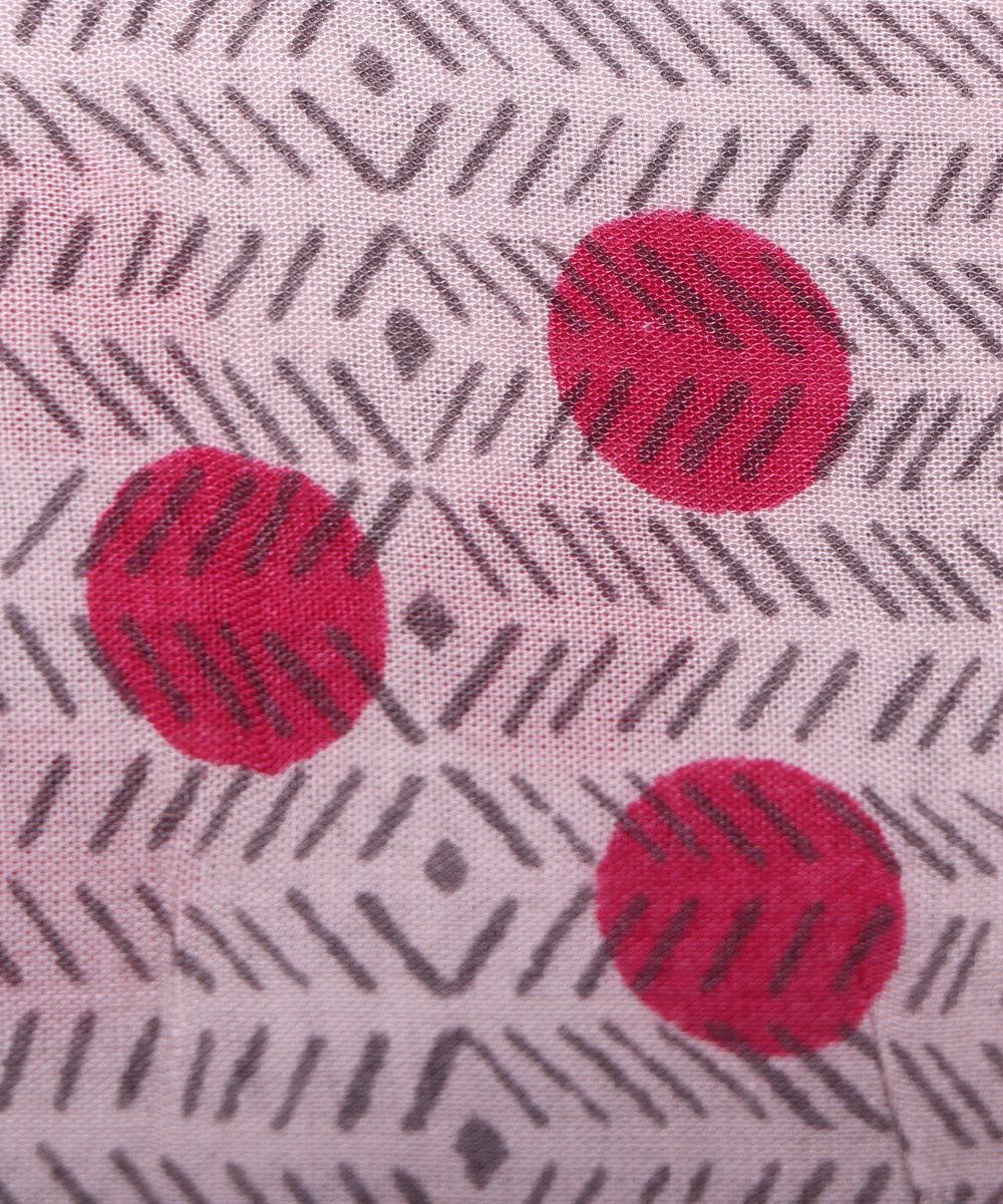 white polka print rayon fabric