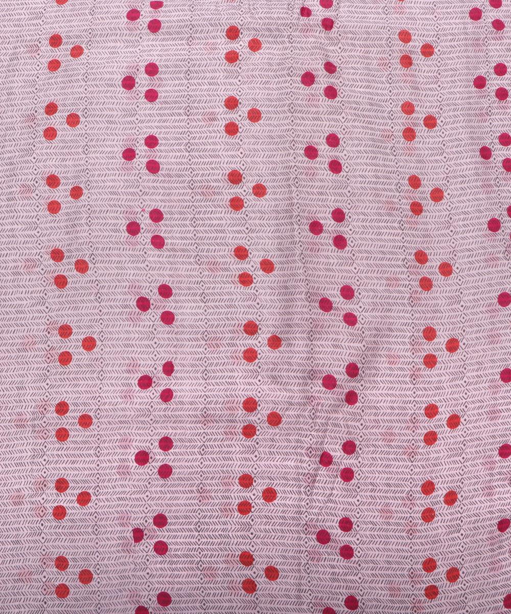 white polka print rayon fabric