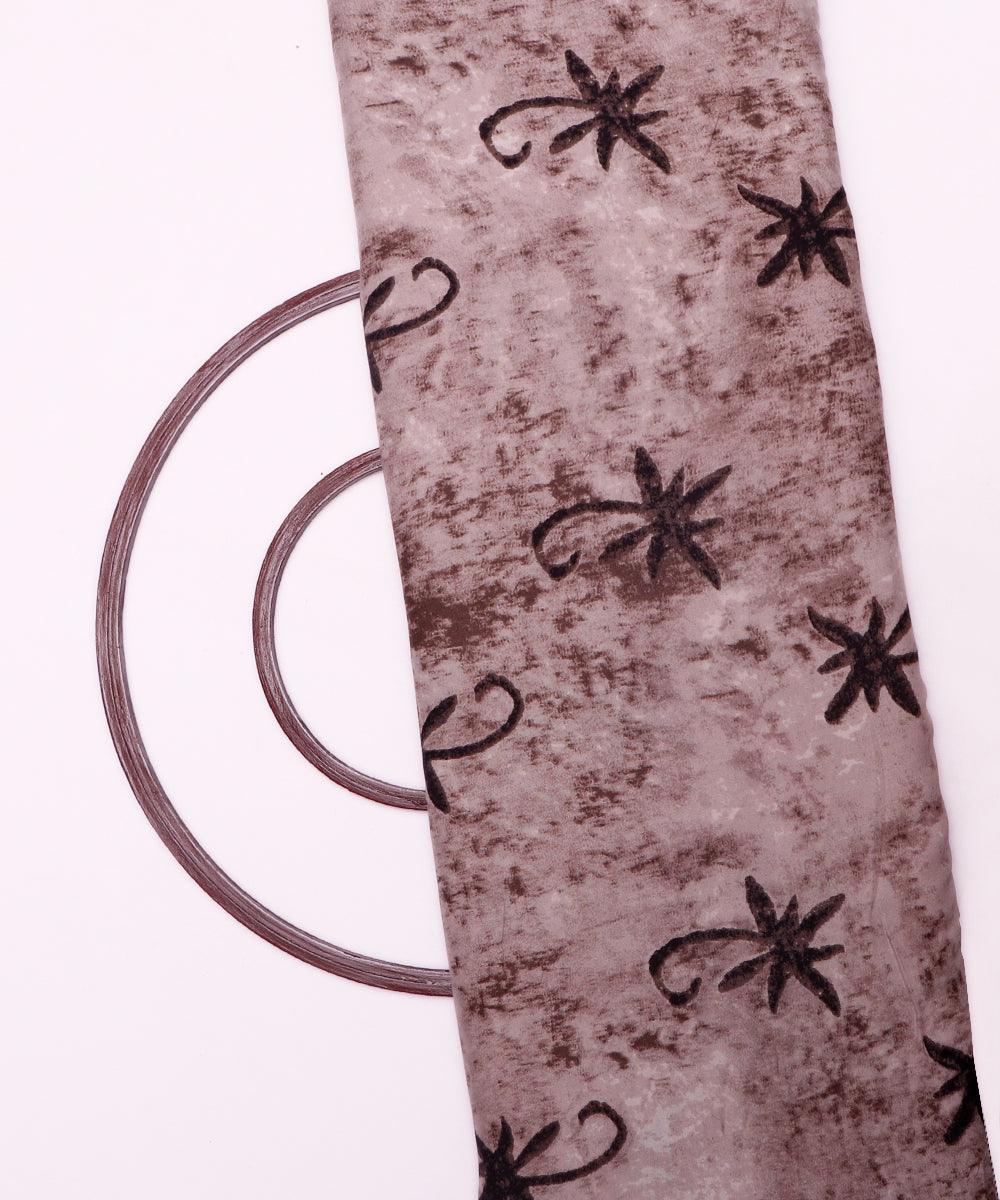 grey floral print rayon fabric