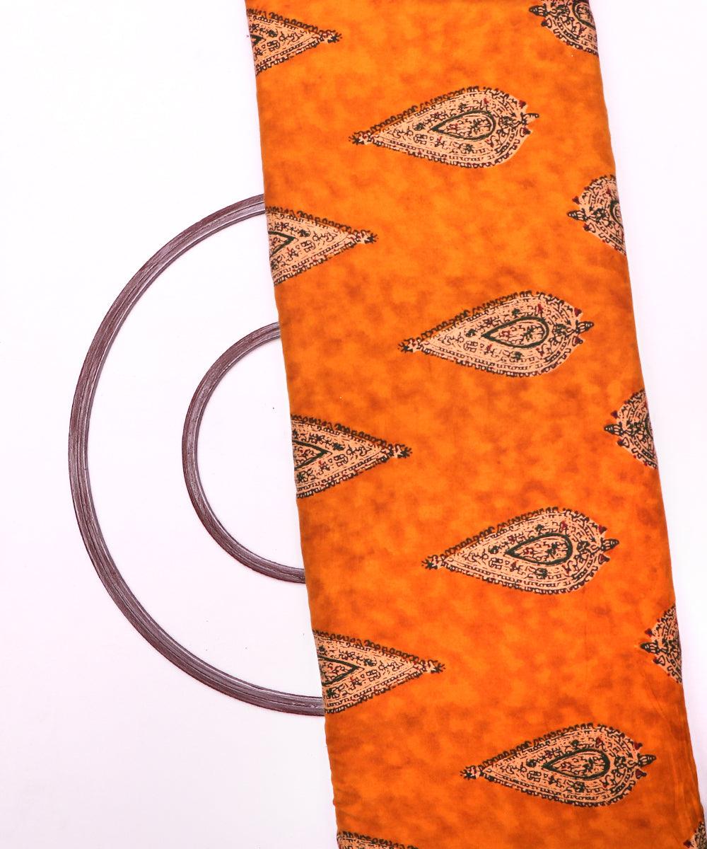 mustard paisley print rayon fabric