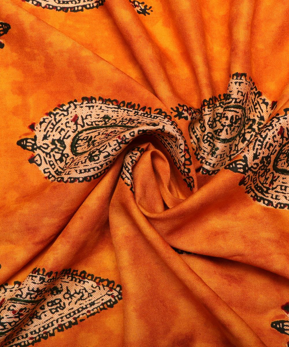 mustard paisley print rayon fabric