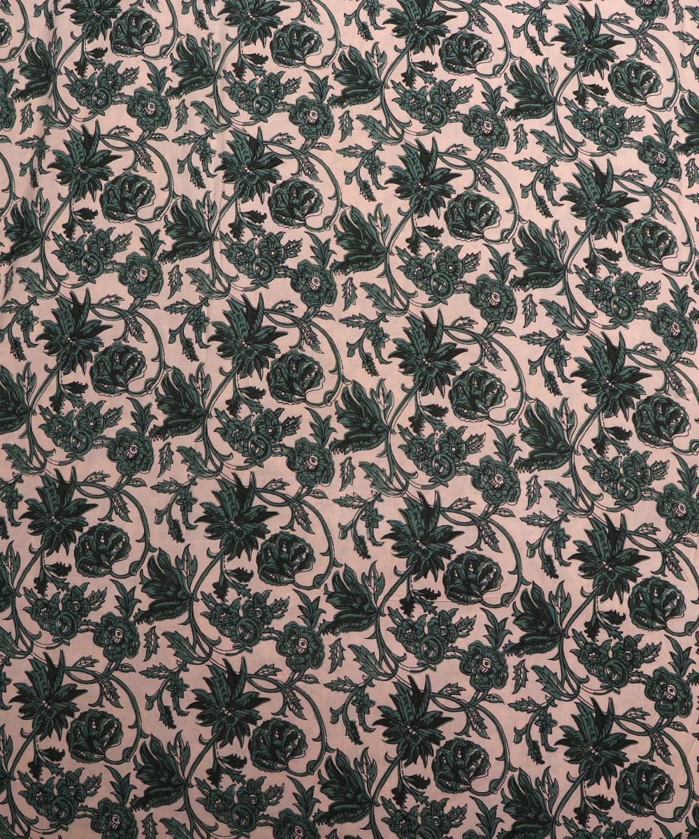 off white block print rayon fabric