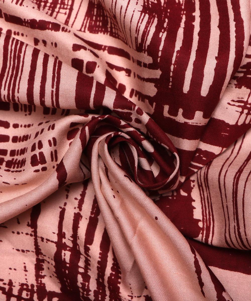 light peach abstract print rayon fabric
