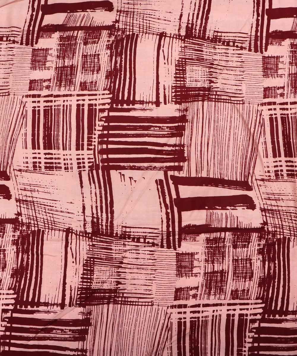 light peach abstract print rayon fabric