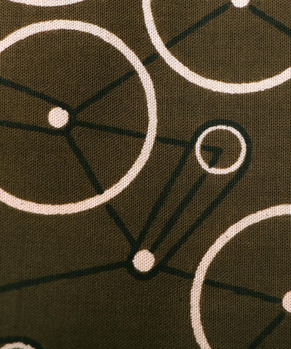 mehandi green cycle print rayon fabric
