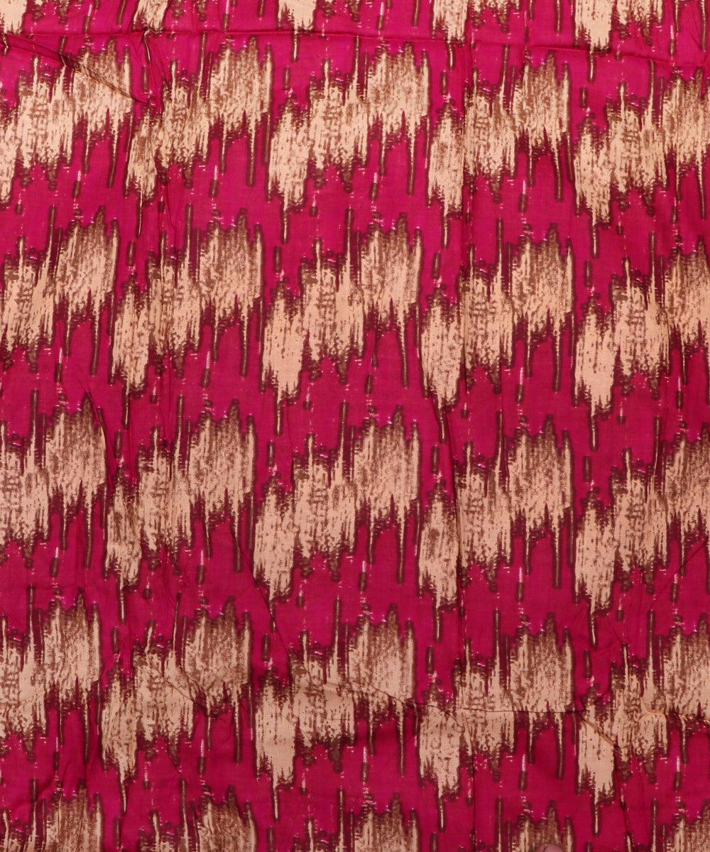 pink and brown colour abstract print rayon fabric