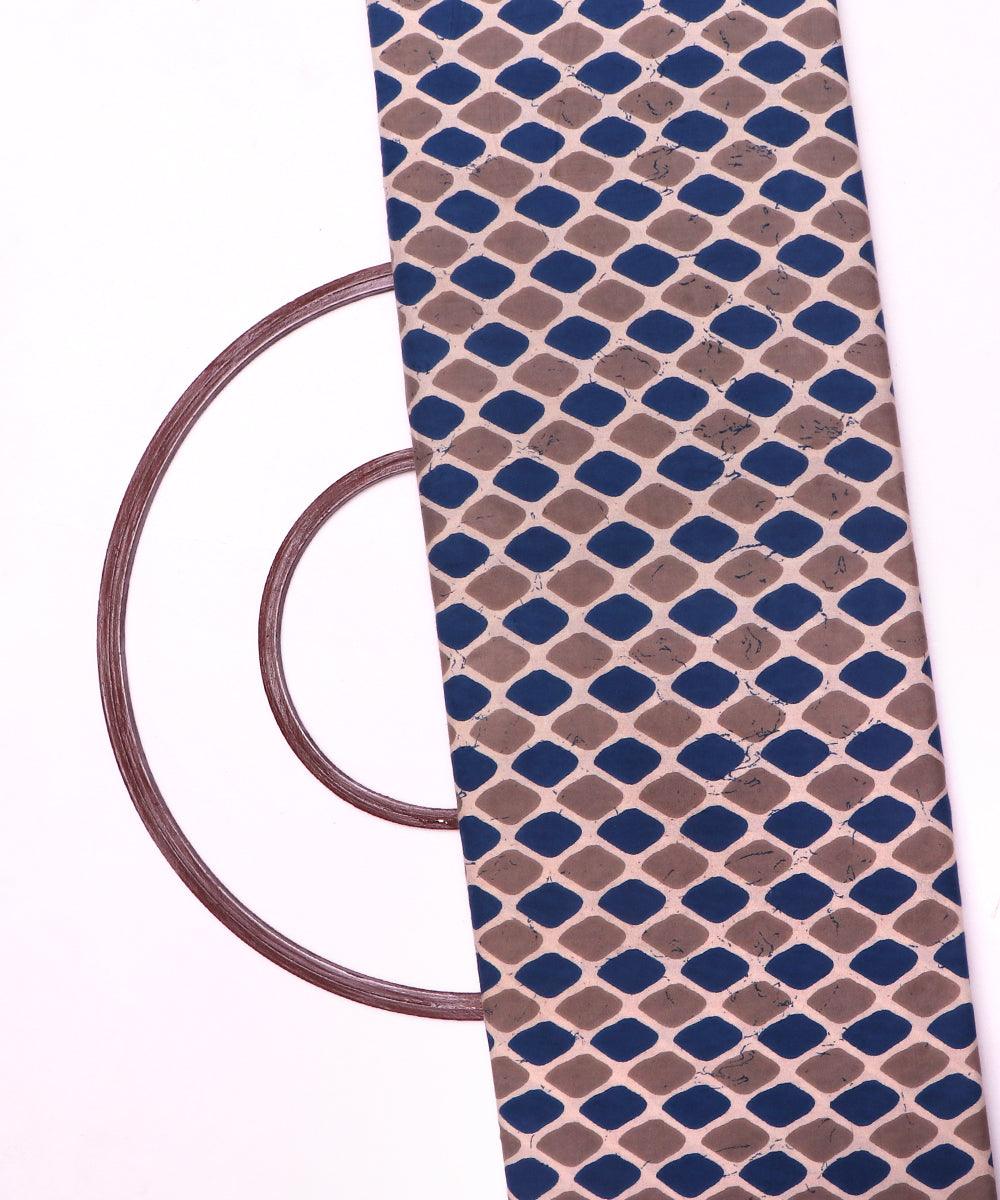 blue zig zag print rayon fabric