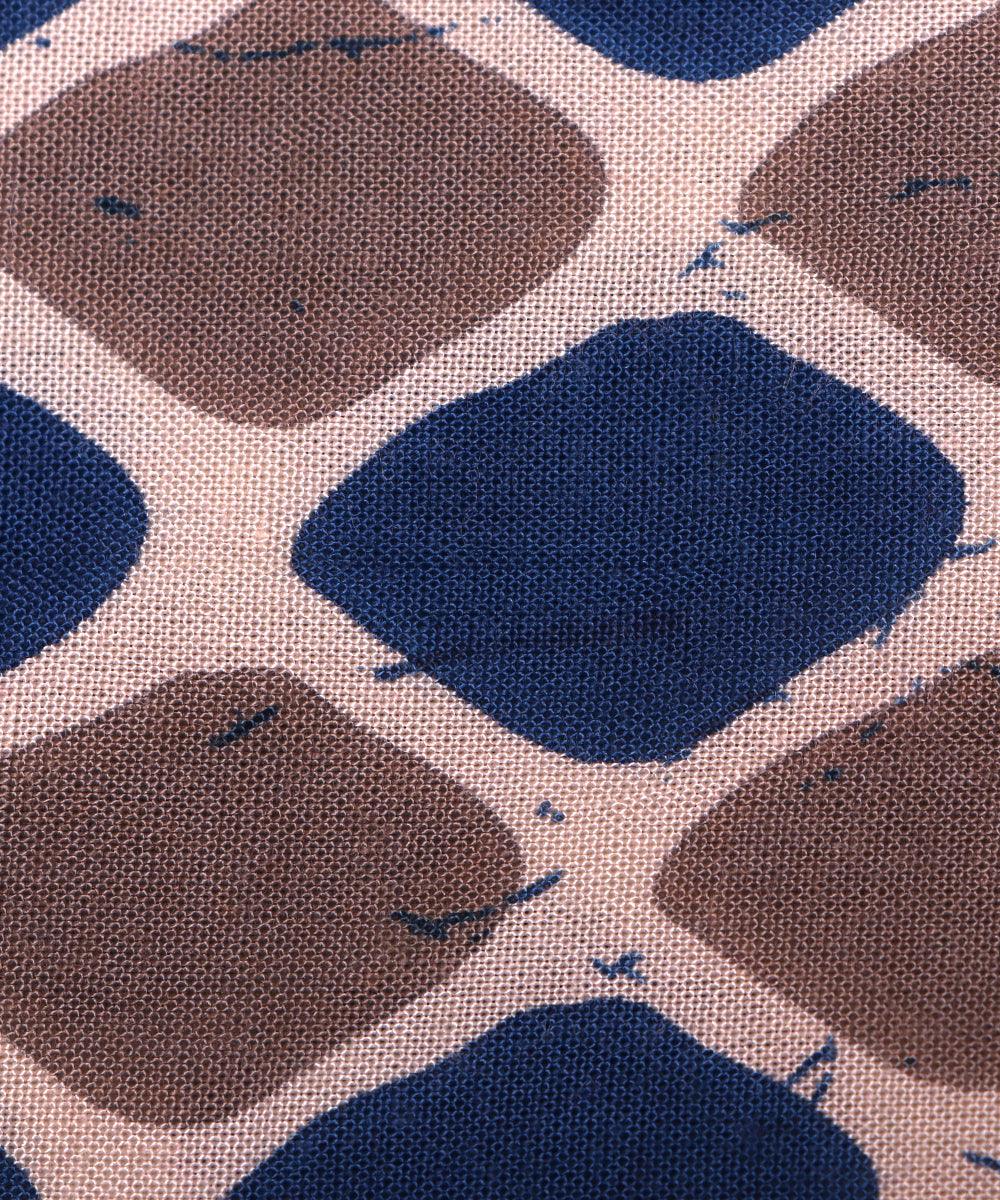 blue zig zag print rayon fabric