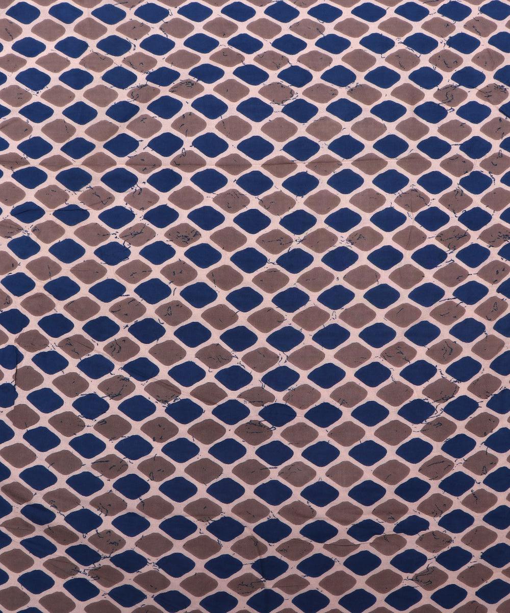 blue zig zag print rayon fabric