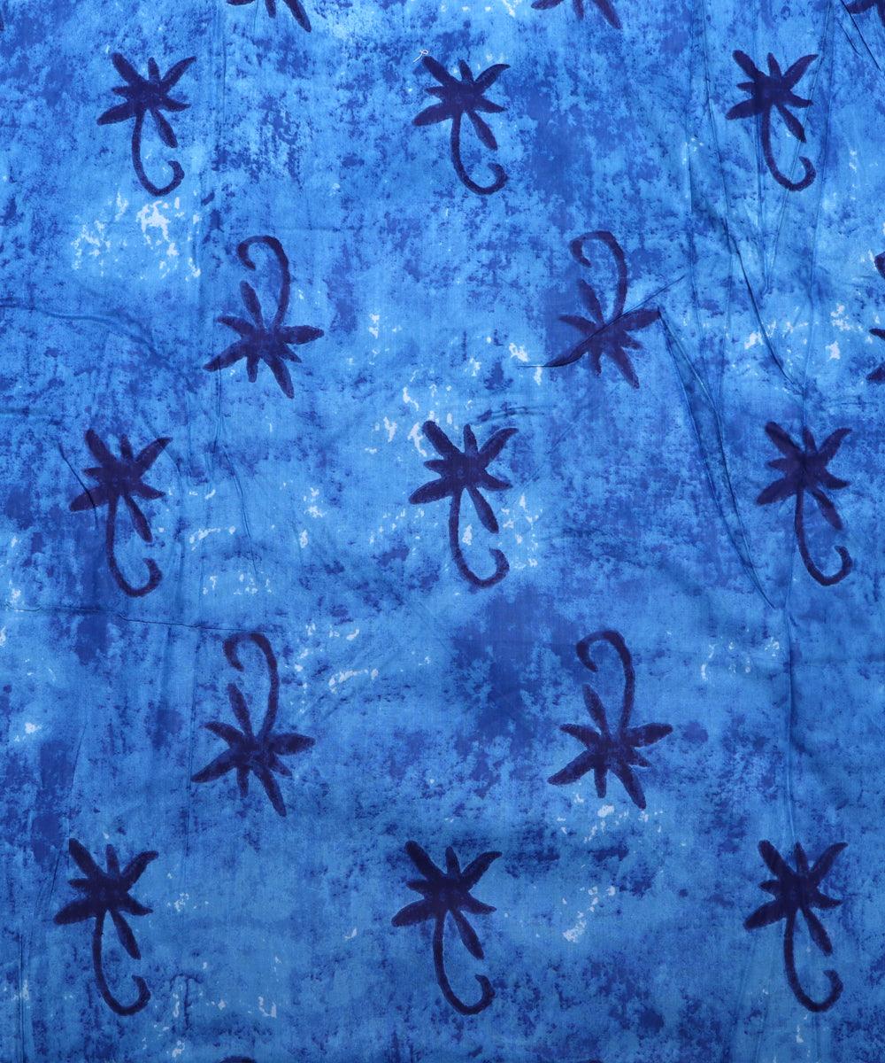 blue floral print rayon fabric
