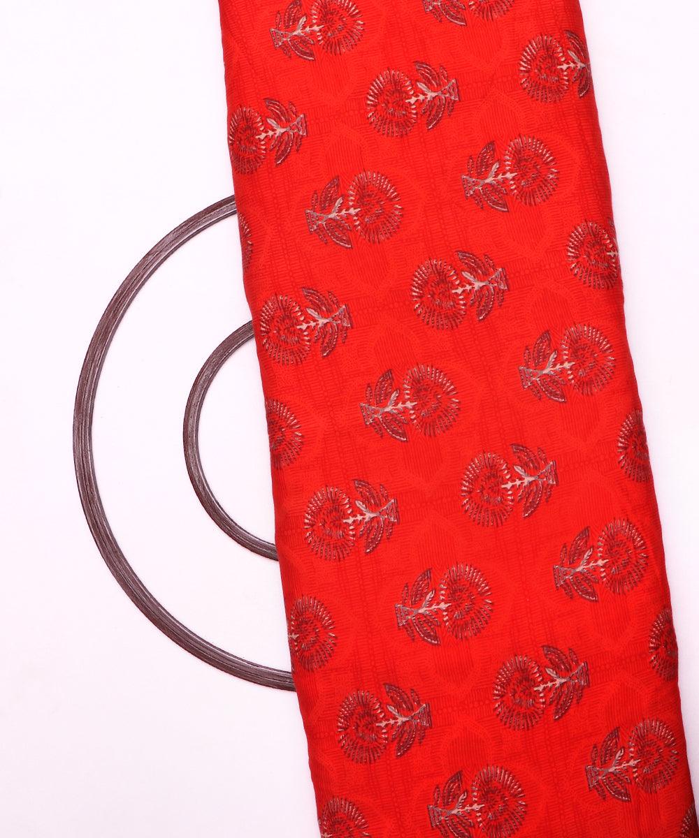red floral print rayon fabric