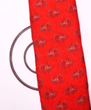 Red Floral Print Rayon Fabric