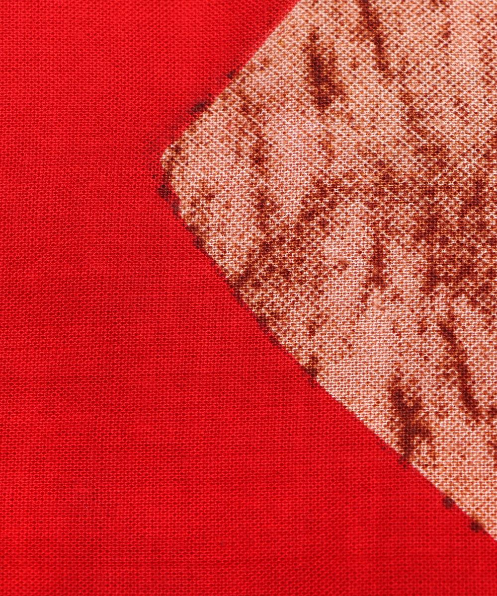 red unique print rayon fabric