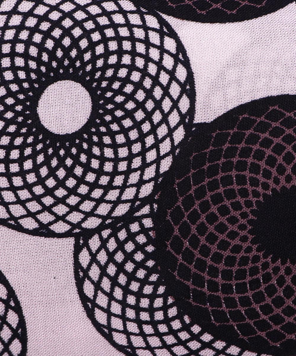 white black geometric print rayon fabric