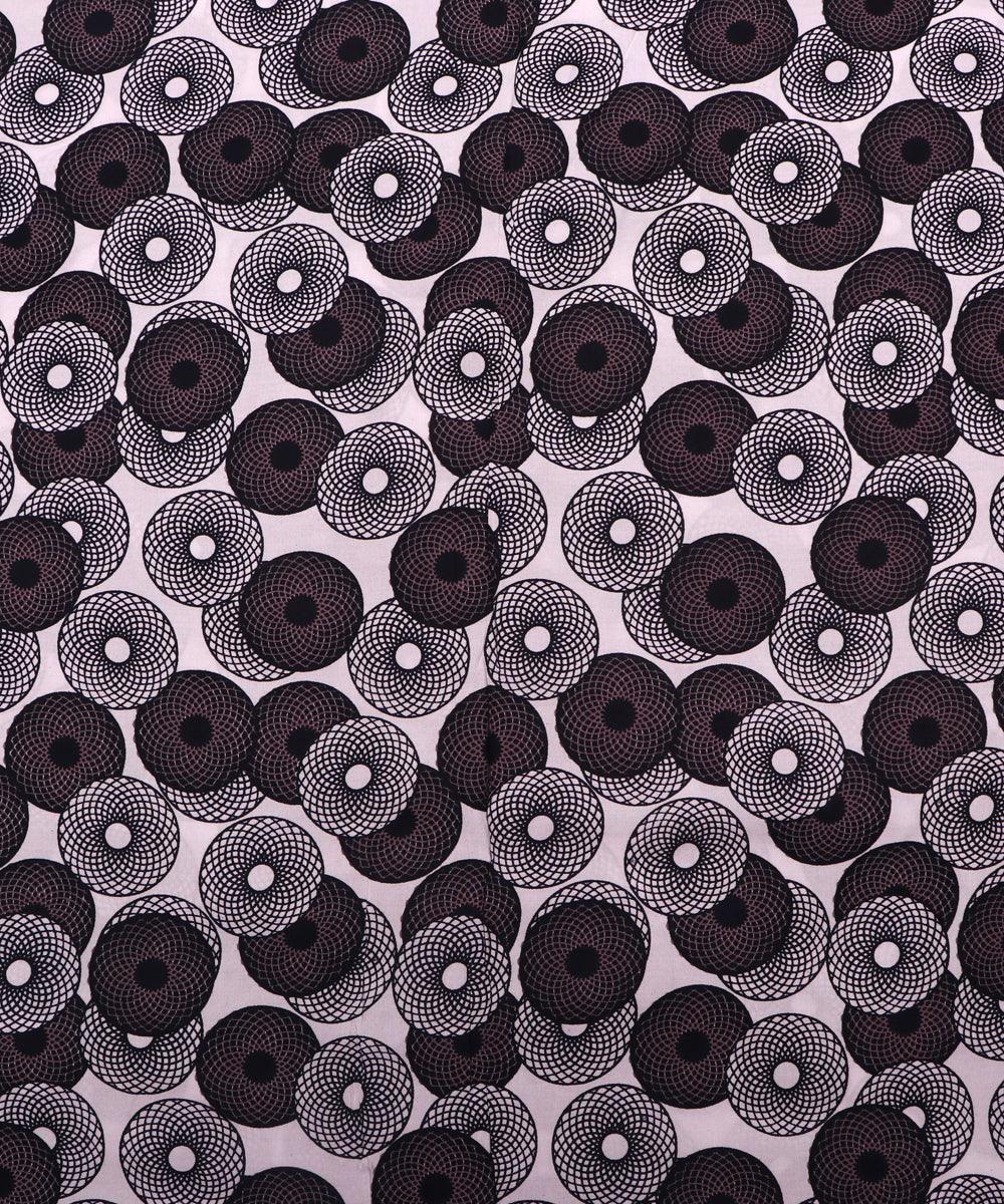 white black geometric print rayon fabric