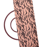 Light Peach Colour Abstract Print Rayon Slub Fabric