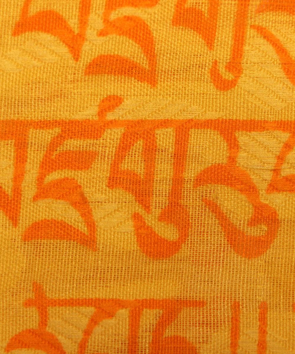 yellow abstract print rayon slub fabric