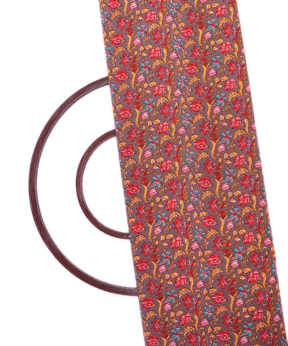 grey colour printed cotton fabric 1