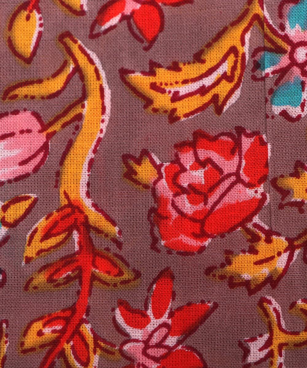 grey colour printed cotton fabric 1