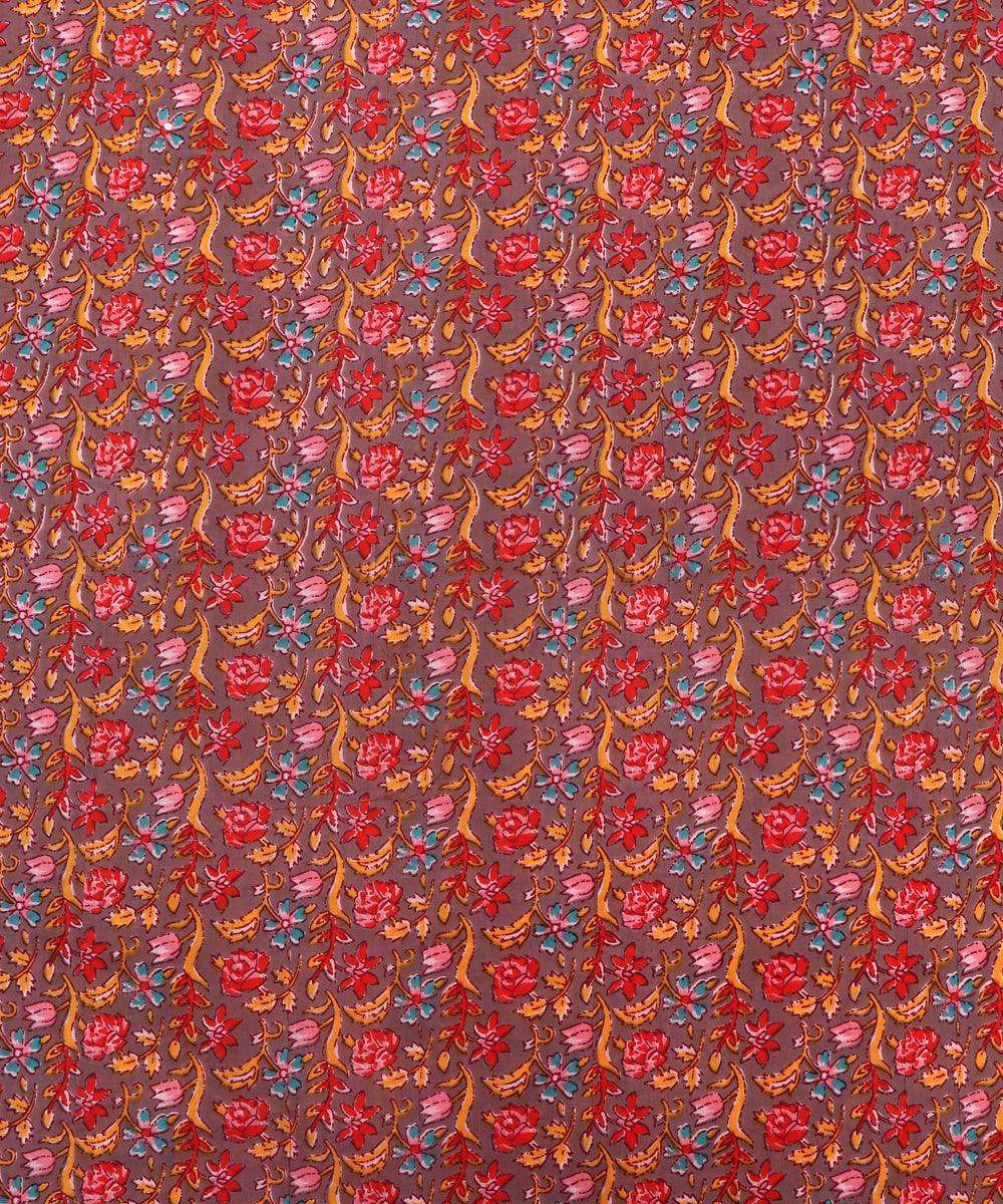 grey colour printed cotton fabric 1