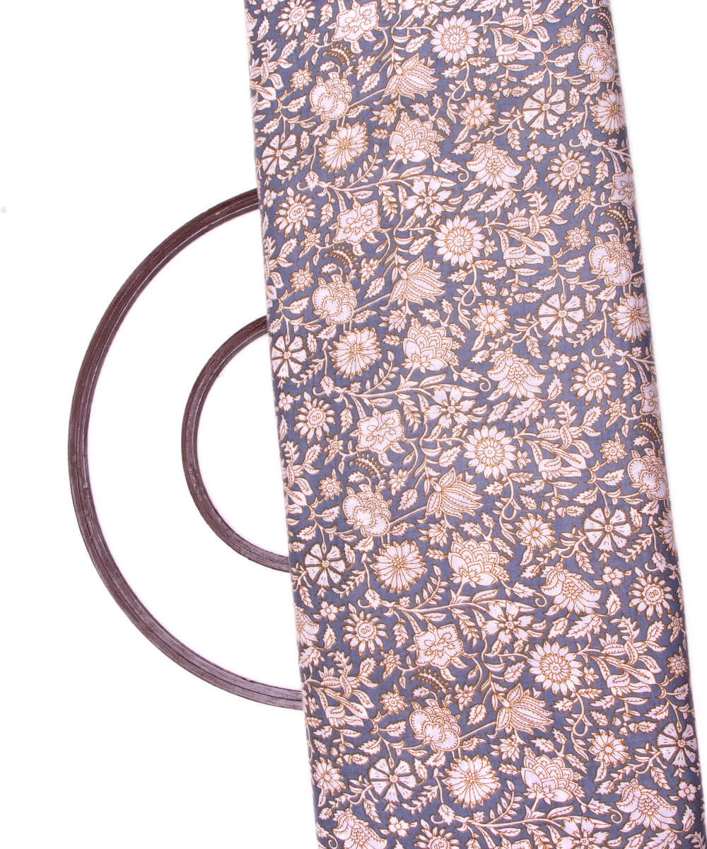 Light Blue Colour Floral Print Cotton Fabric