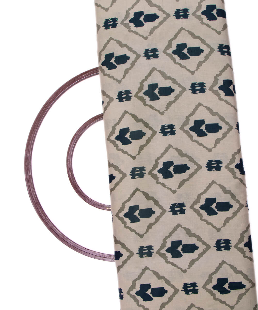 Light Grey Colour Unique Print Cotton Fabric