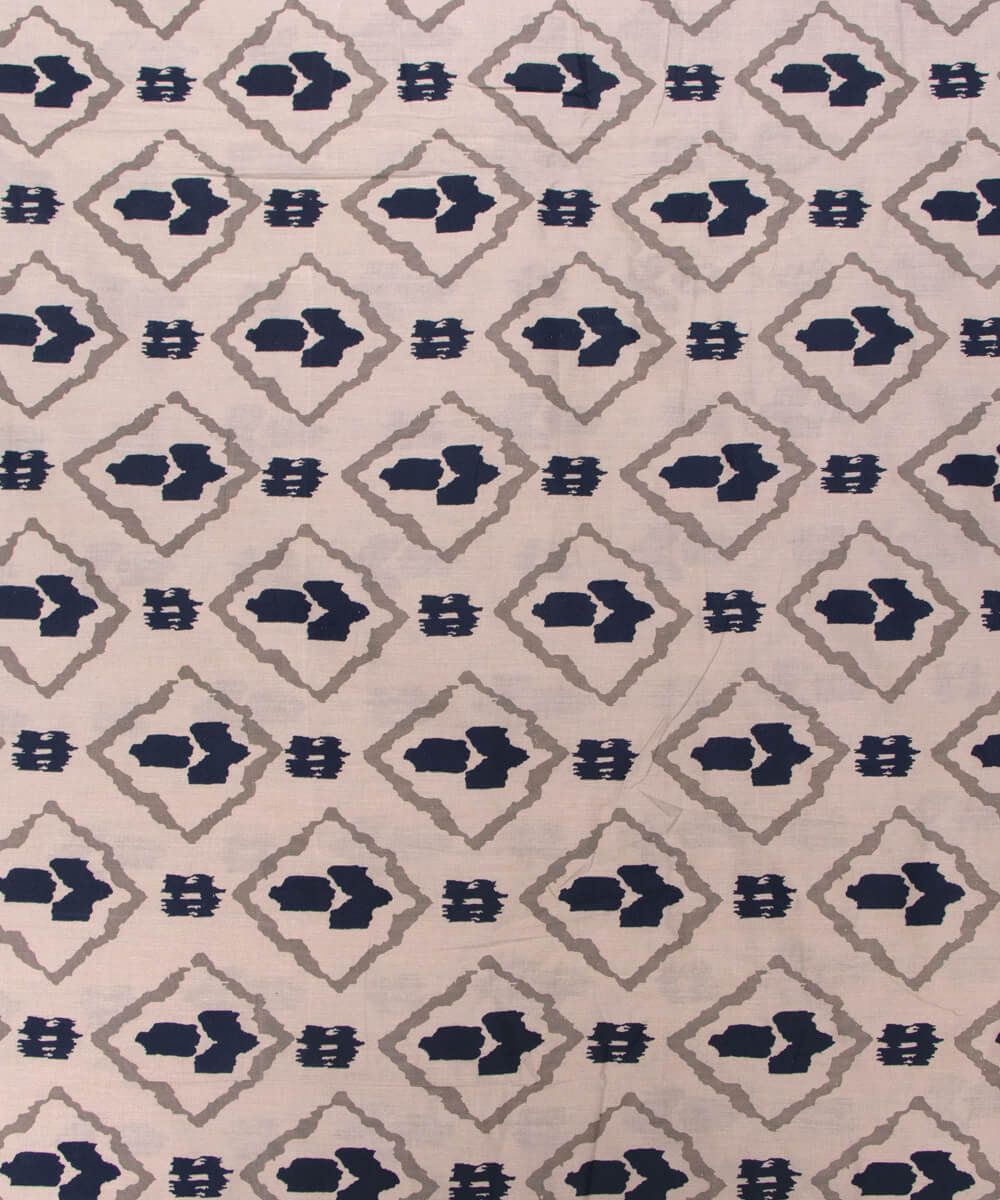 Light Grey Colour Unique Print Cotton Fabric