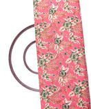 Pink Colour Floral Print Cotton Fabric