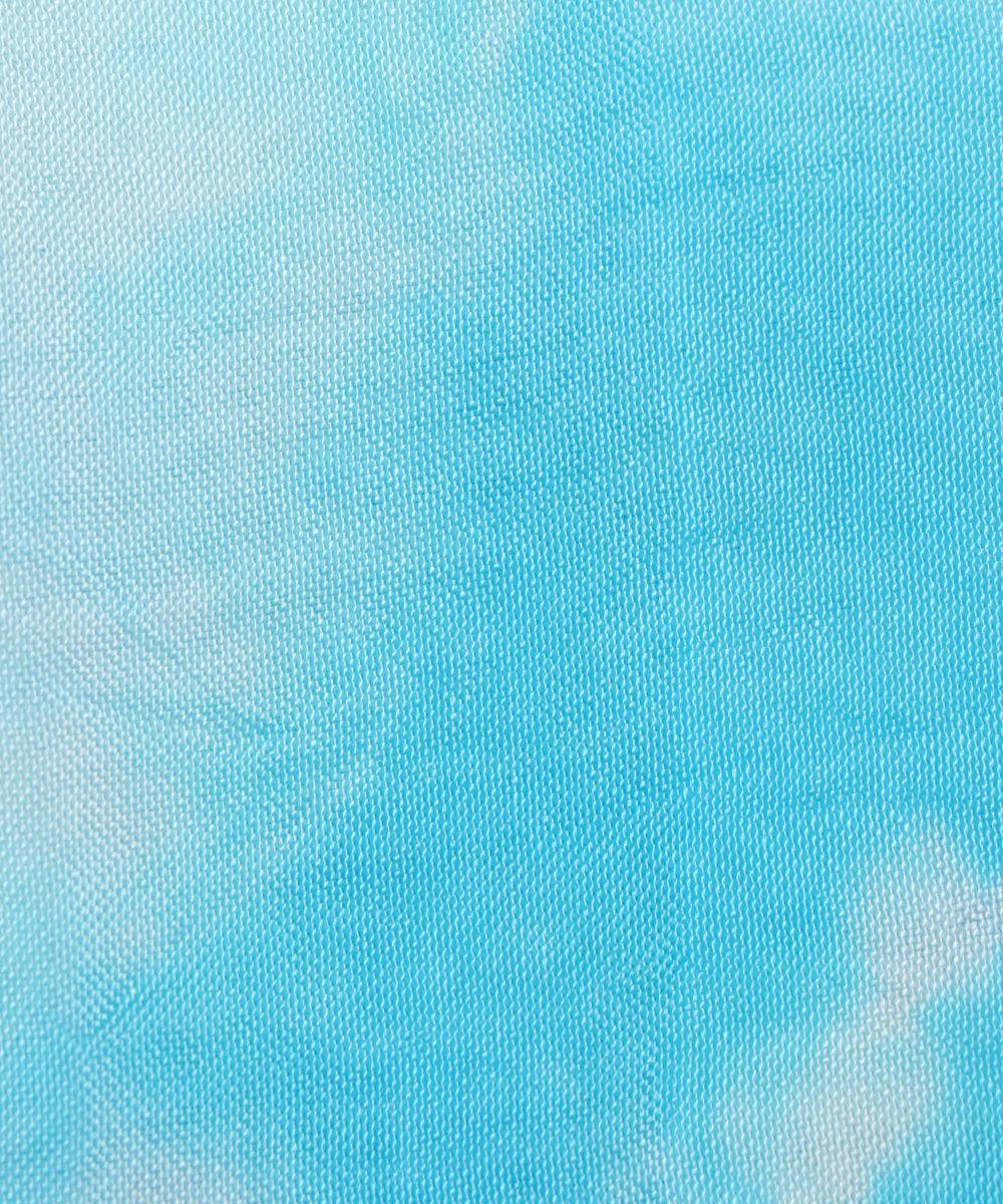 light blue tie dye print uppada silk fabric