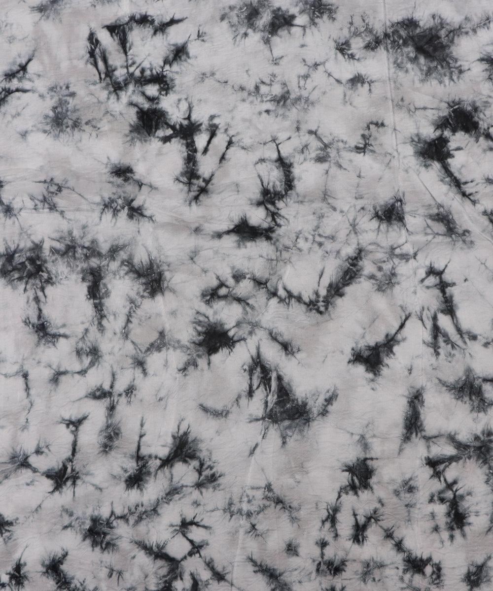 black tie dye print uppada silk fabric