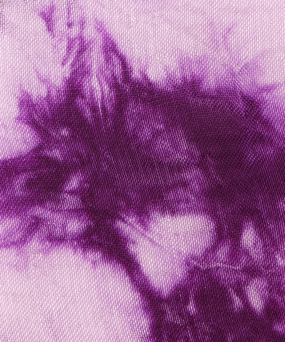purple tie dye print uppada silk fabric