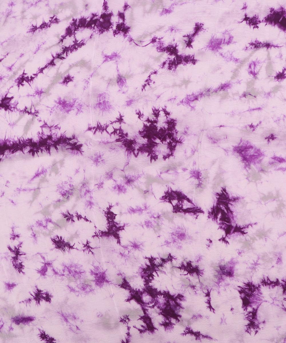 purple tie dye print uppada silk fabric