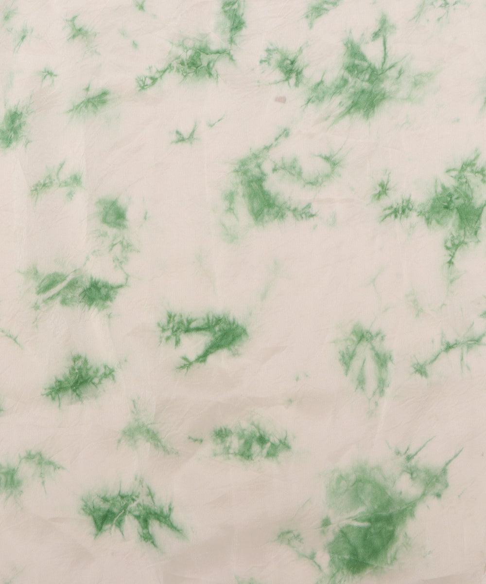 dark green tie dye print uppada silk fabric