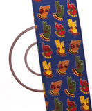 Royal Blue Colour Hand-Mudra Print Cotton Kalamkari Fabric