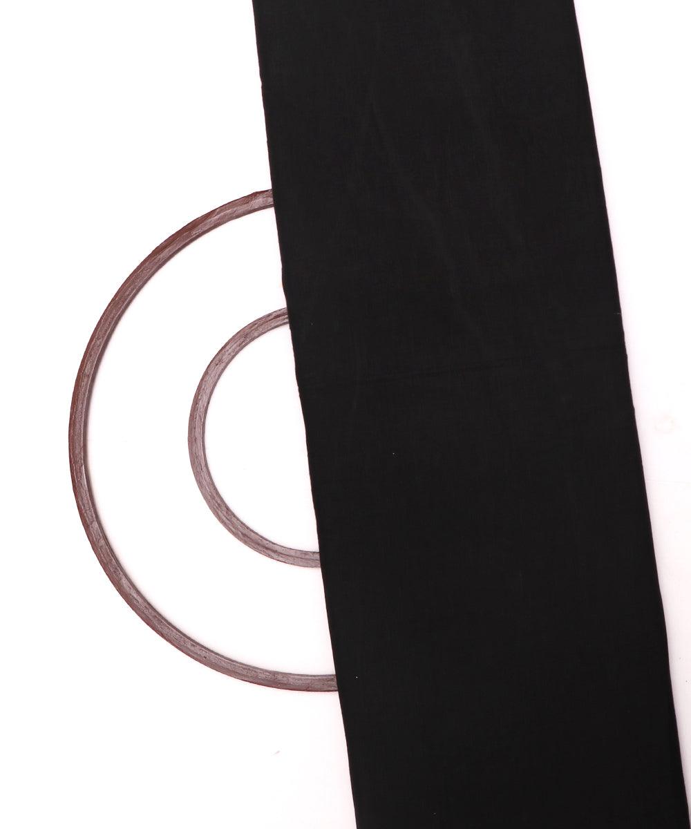 black plain linen fabric