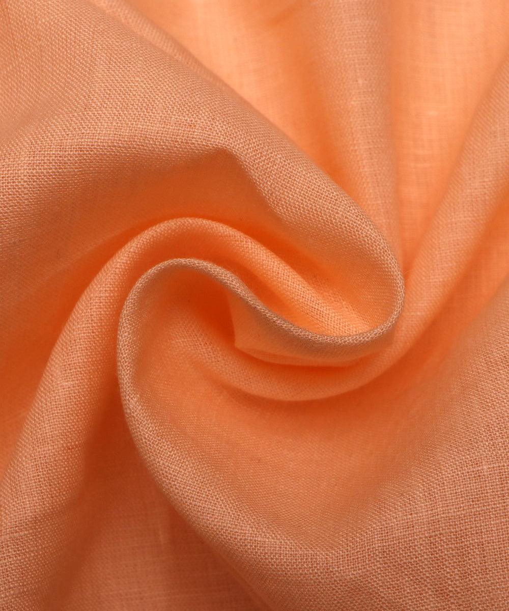 peach plain linen fabric
