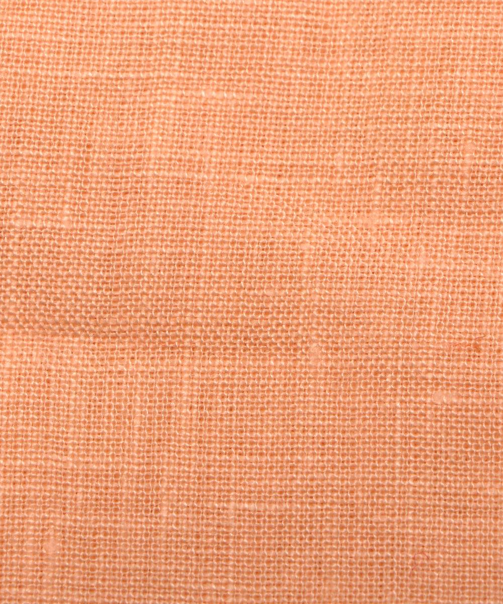 peach plain linen fabric