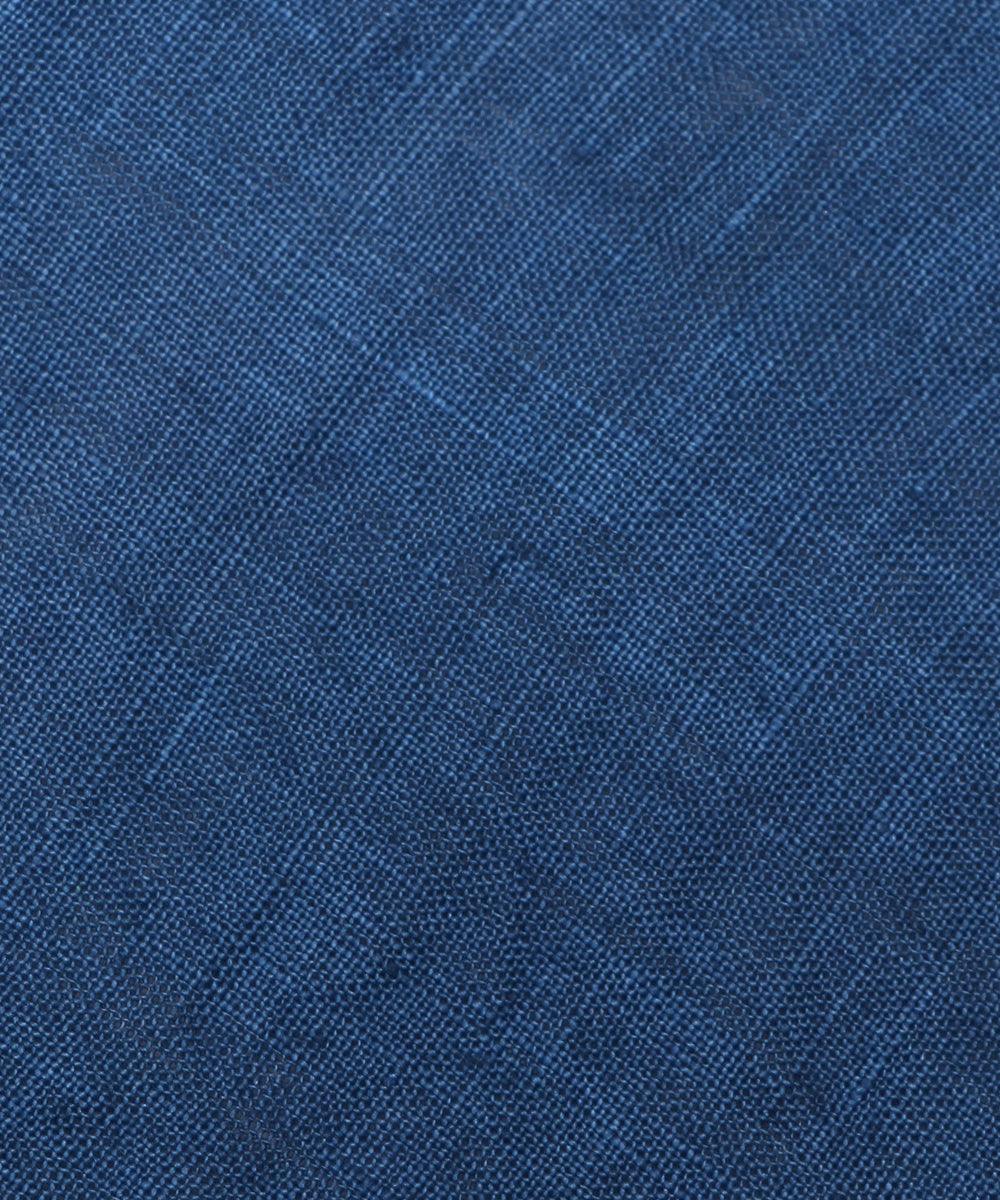 blue plain linen fabric