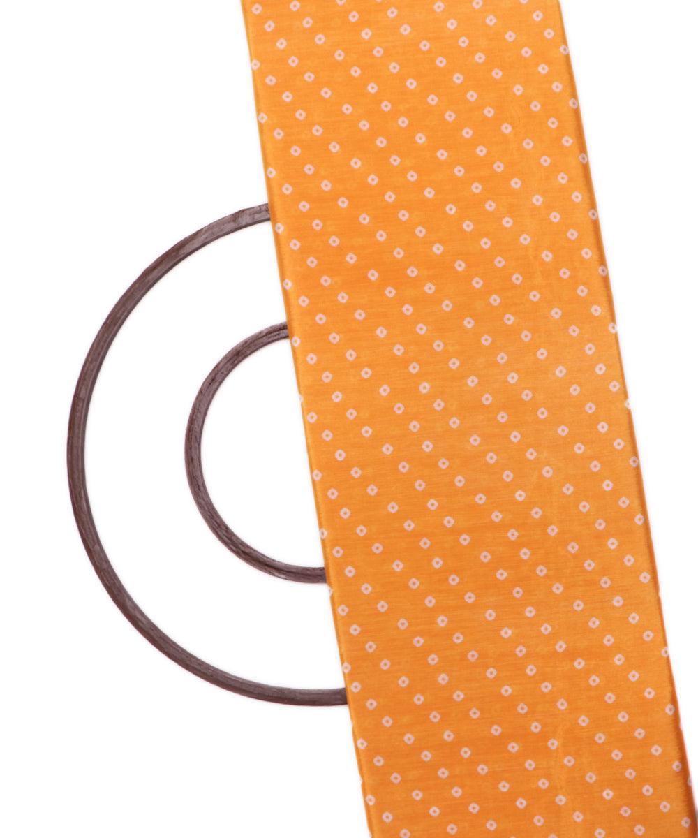 mango yellow bandhani print chinon silk fabric o148 7286