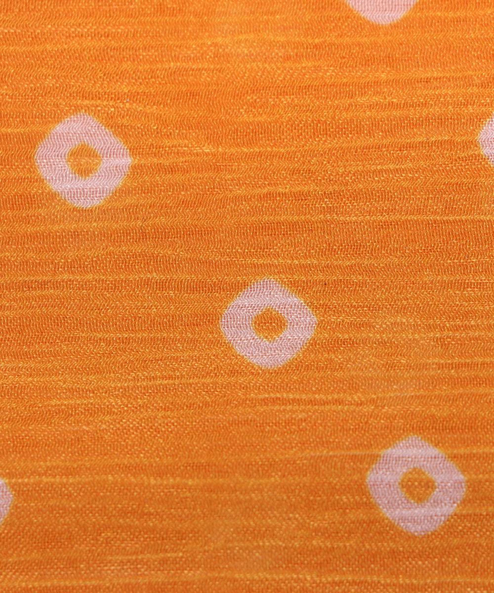 mango yellow bandhani print chinon silk fabric o148 7286