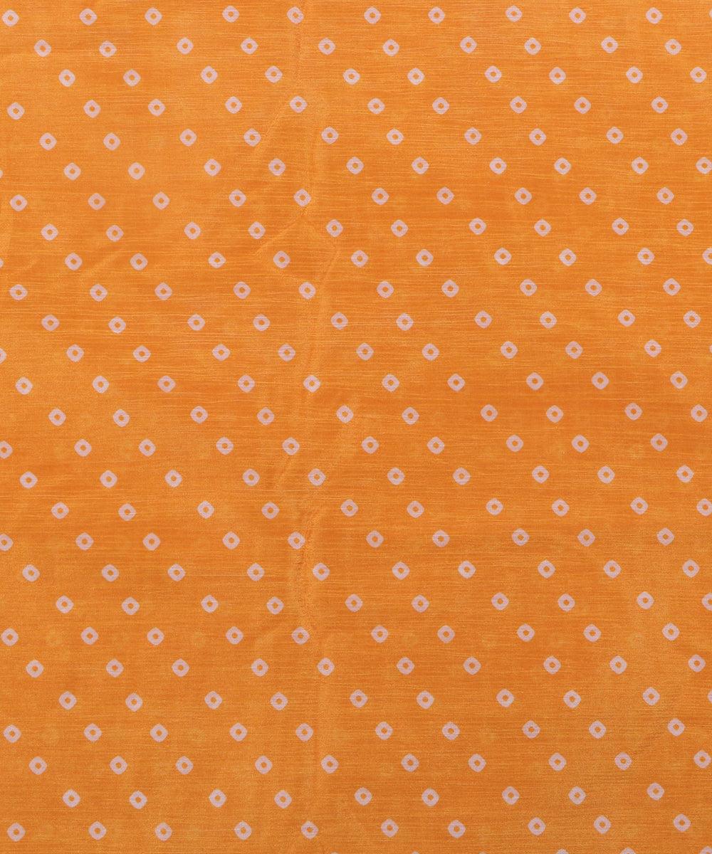 mango yellow bandhani print chinon silk fabric o148 7286