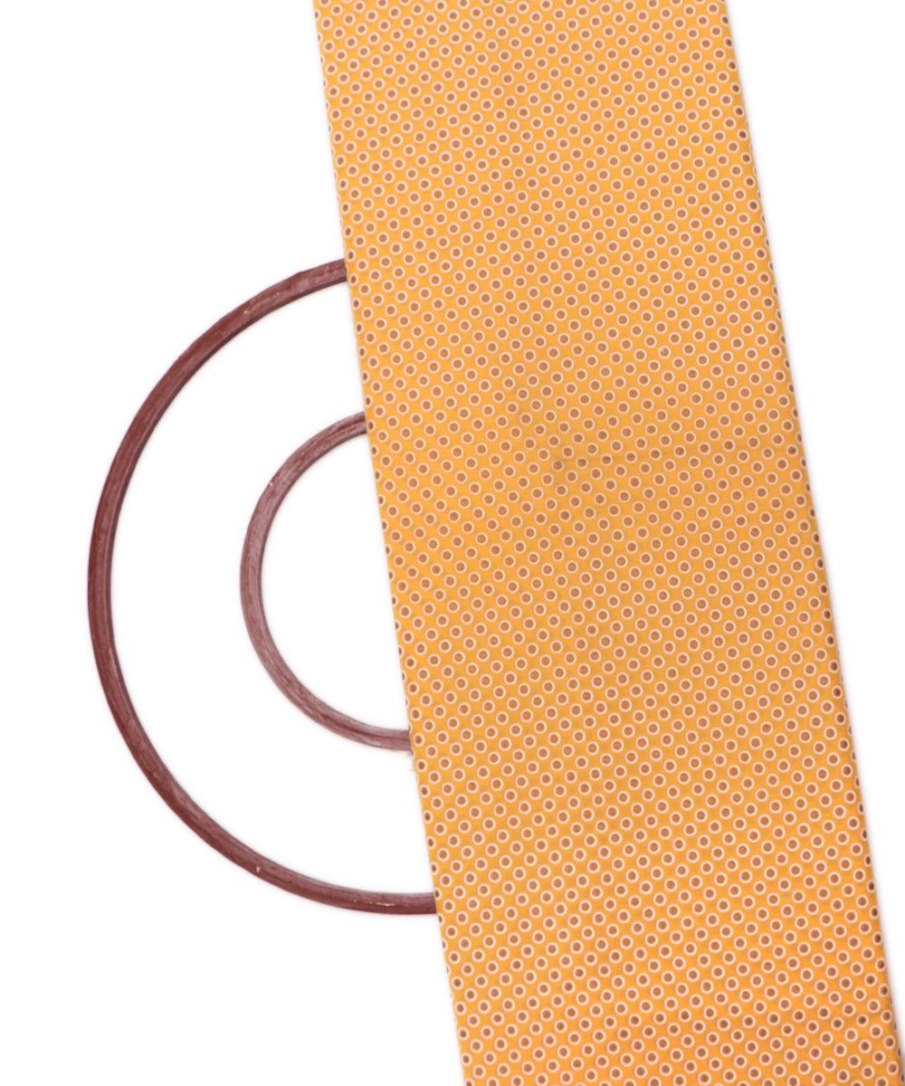 mustard colour printed cotton fabric