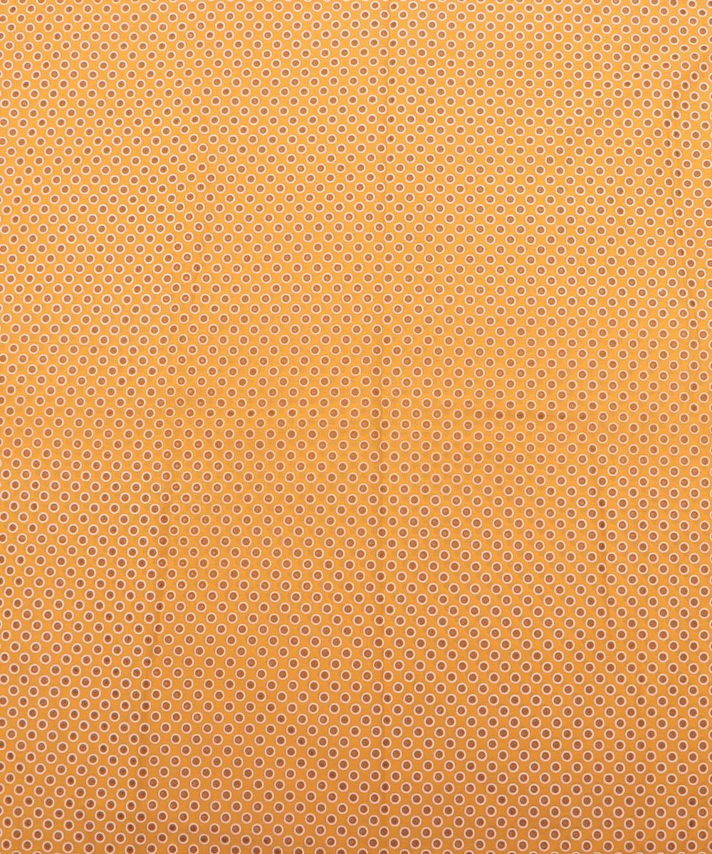 mustard colour printed cotton fabric