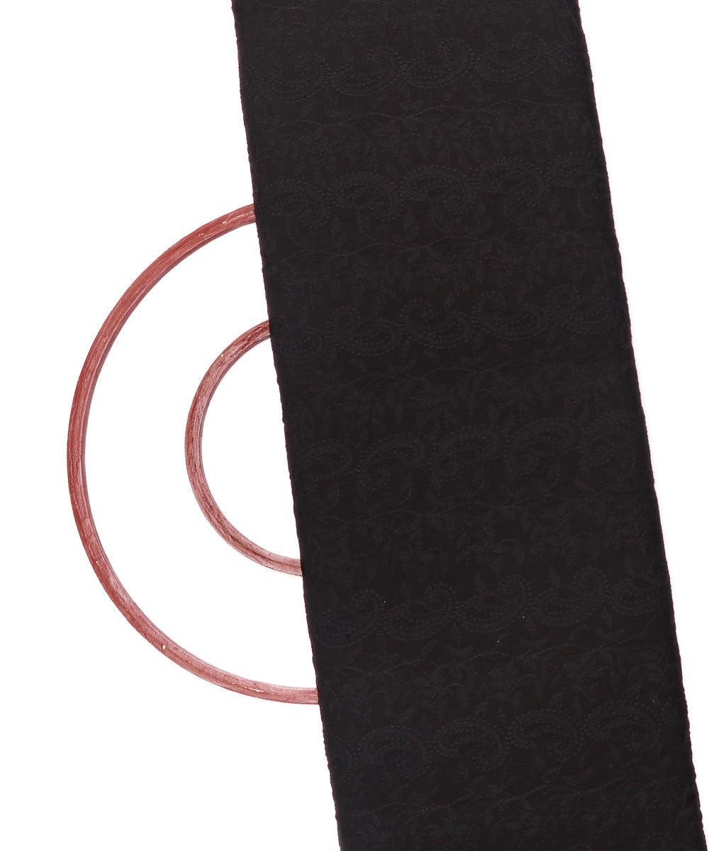 black colour chikan embroidery georgette fabric