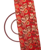Red Colour Floral Banarasi Brocade Silk Fabric